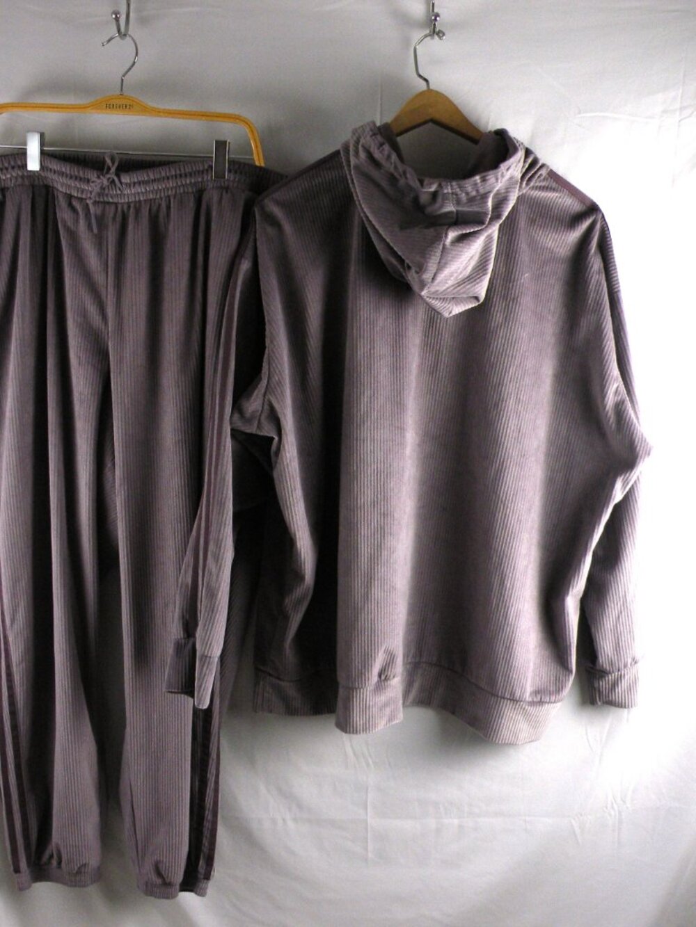 Adidas 3 Stripes track suit Velvet Hoodie Jogger pants Womens 2X - Picture 7 of 10